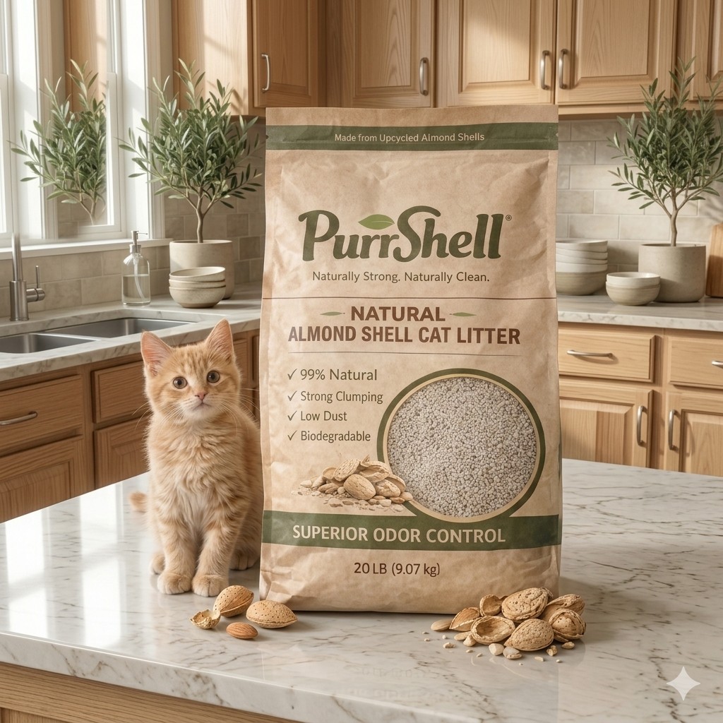 PurrShell Natural Almond Shell Cat Litter